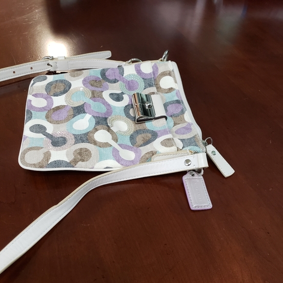 Coach Kristin Op Art Crossbody Bag Multi Color - Picture 2 of 5